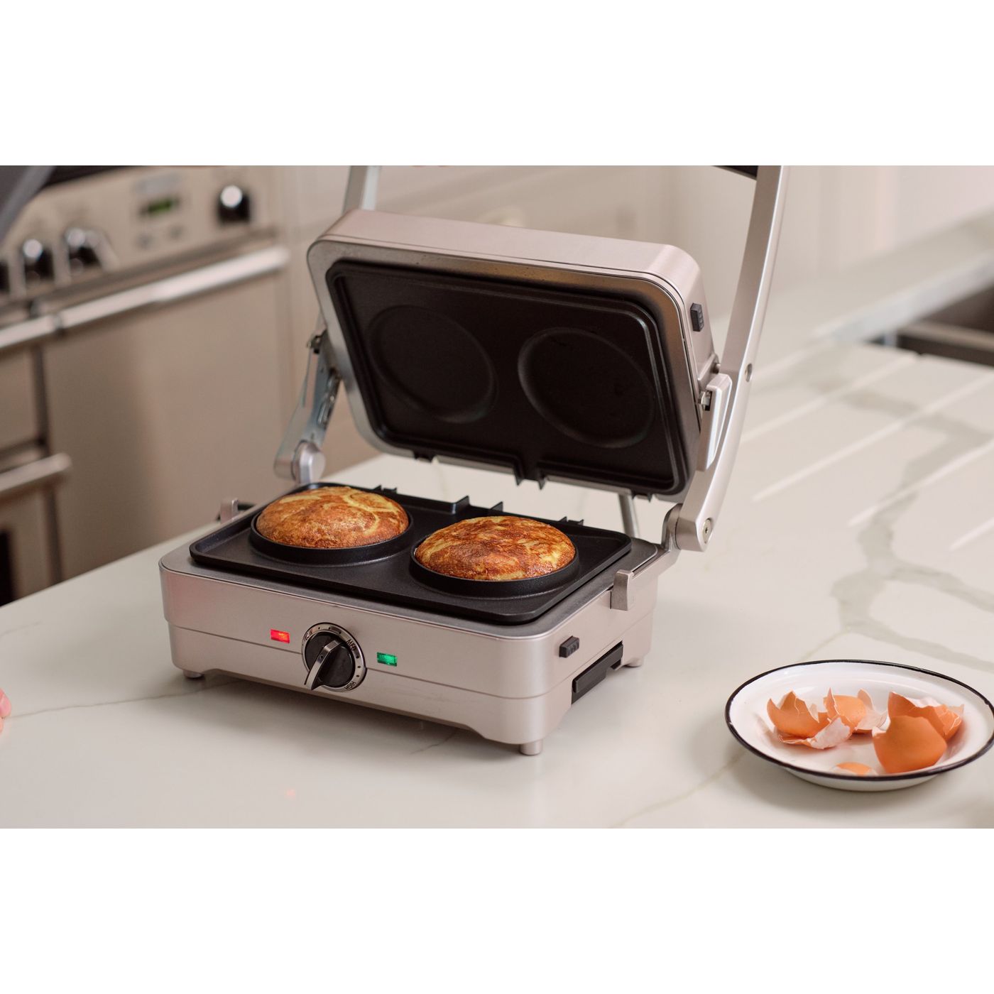 Grill, gaufrier et appareil à omelette 3 en 1 Gris perle - GRMS3E